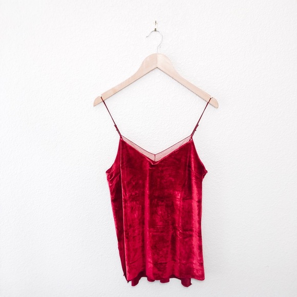 COPY - Free People Intimately Red Velvet Camisole - Picture 2 of 4